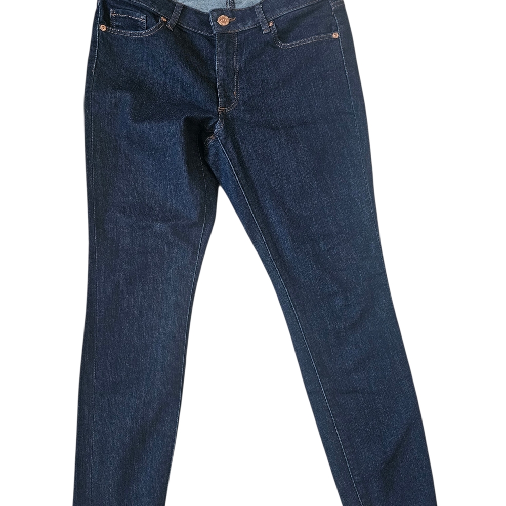 LOFT Women's Curvy Skinny Jeans - Dark Blue 6/28